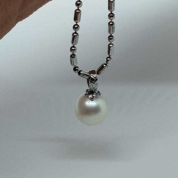 14K Karat White Gold Fresh Water 10mm Pearl Pendant 1.1 Grams PF No Chain - Picture 9 of 12